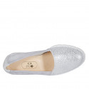 Chaussure pour femmes en daim gris et daim imprimé lamé argent talon compensé 4 - Pointures disponibles:  45