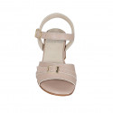 Sandale pour femmes avec courroie et boucle en cuir nue talon 5 - Pointures disponibles:  33, 34, 43, 44, 45