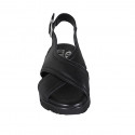 Sandalo da donna in pelle nera zeppa 3 - Misure disponibili: 32, 42, 43, 45