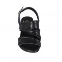 Woman's sandal in black leather heel 5 - Available sizes:  33