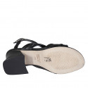 Sandale pour femmes en cuir noir talon 5 - Pointures disponibles:  33