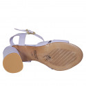 Sandale pour femmes avec courroie en cuir lilas talon 7 - Pointures disponibles:  32, 33, 34, 42, 43