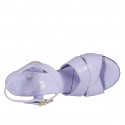 Sandalia para mujer con cinturon en piel lila tacon 7 - Tallas disponibles:  32, 33, 34, 42, 43
