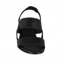 Woman's sandal in black leather with elastic strap heel 2 - Available sizes:  33, 34, 43, 44, 45
