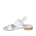 Woman's sandal in white leather with elastic strap heel 2 - Available sizes:  43, 44