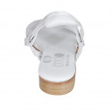 Sandale pour femmes en cuir blanc avec courroie elastique talon 2 - Pointures disponibles:  43, 44