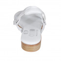 Woman's sandal in white leather with elastic strap heel 2 - Available sizes:  43