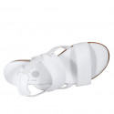 Sandale pour femmes en cuir blanc avec courroie elastique talon 2 - Pointures disponibles:  43, 44