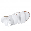 Woman's sandal in white leather with elastic strap heel 2 - Available sizes:  43