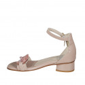 Woman's open shoe with strap and chain in nude leather heel 3 - Available sizes:  32, 33, 34, 42, 43, 44