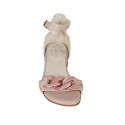 Zapato abierto para mujer con cinturon y cadena en piel nude tacon 3 - Tallas disponibles:  32, 33, 34, 42, 43, 44