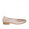 Ballerina da donna in pelle laminata rame tacco 2 - Misure disponibili: 32, 33, 42, 43, 44