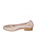 Woman's ballerina in copper laminated leather heel 2 - Available sizes:  32, 33, 42, 43, 44