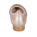 Ballerina da donna in pelle laminata rame tacco 2 - Misure disponibili: 32