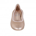 Ballerina da donna in pelle laminata rame tacco 2 - Misure disponibili: 32