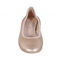 Woman's ballerina in copper laminated leather heel 2 - Available sizes:  32, 33, 42, 43, 44