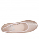 Ballerina da donna in pelle laminata rame tacco 2 - Misure disponibili: 32, 33, 42, 43, 44