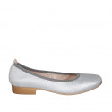 Woman's ballerina shoe in silver laminated leather heel 2 - Available sizes:  32, 42, 43, 44