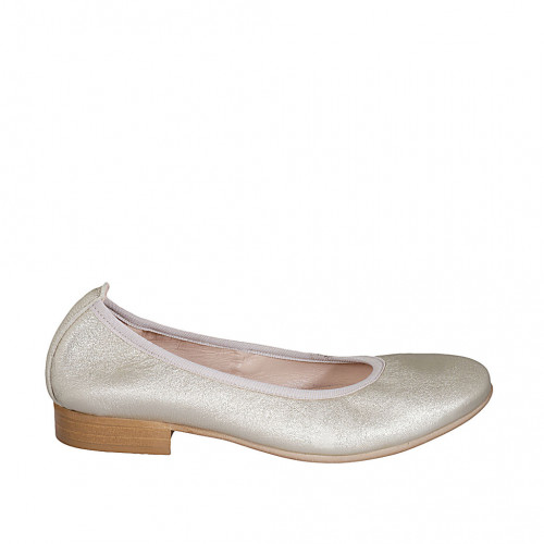 Woman's ballerina shoe in platinum...