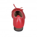 Woman's ballerina shoe with bow and captoe in red leather heel 2 - Available sizes:  42, 43, 44