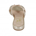 Woman's open mules in platinum laminated leather heel 1 - Available sizes:  32