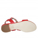 Sandale pour femmes avec elastique en cuir rouge talon 1 - Pointures disponibles:  32, 33, 42, 43