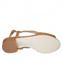 Sandale pour femmes en daim cognac talon 2 - Pointures disponibles:  32, 33, 44