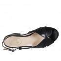 Sandale pour femmes en cuir noir talon 5 - Pointures disponibles:  33, 44, 45
