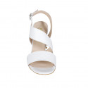 Sandale pour femmes en cuir blanc talon 8 - Pointures disponibles:  43, 44, 45