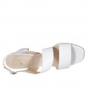 Sandale pour femmes en cuir blanc talon 8 - Pointures disponibles:  43, 44, 45