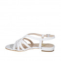 Woman's sandal in white leather heel 1 - Available sizes:  32