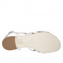 Sandale pour femmes en cuir blanc talon 1 - Pointures disponibles:  32