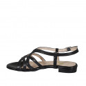Woman's sandal in black leather heel 1 - Available sizes:  32, 33