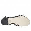 Sandale pour femmes en cuir noir talon 1 - Pointures disponibles:  32, 33
