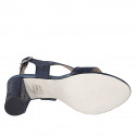 Sandale pour femmes en cuir lamé bleu talon 8 - Pointures disponibles:  43, 44