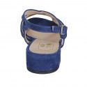 Sandalia para mujer en gamuza azul tacon 2 - Tallas disponibles:  32