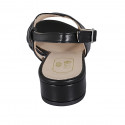 Sandalo in pelle nera tacco 2 - Misure disponibili: 33
