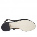 Sandale en cuir noir talon 2 - Pointures disponibles:  32, 33, 34, 43, 44, 45
