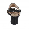 Sandalo da donna in pelle nera tacco 5 - Misure disponibili: 42, 43
