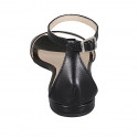 Chaussure ouverte pour femmes avec courroie en cuir noir talon 1 - Pointures disponibles:  32, 42