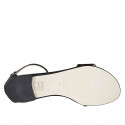 Chaussure ouverte pour femmes avec courroie en cuir noir talon 1 - Pointures disponibles:  32