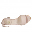 Zapato abierto para mujer con cinturon al tobillo en piel nude tacon 5 - Tallas disponibles:  34, 42, 43, 44