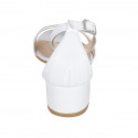 Woman's open shoe with strap in white leather heel 5 - Available sizes:  43, 44, 45