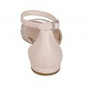 Zapato abierto para mujer con cinturon en piel nude y laminada cobrizo tacon 1 - Tallas disponibles:  32, 42, 43, 44