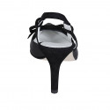 Chaussure ouverte au talon pour femmes en daim et cuir noir avec elastique et noeud talon 7 - Pointures disponibles:  32
