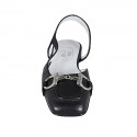 Chaussure ouverte au talon pour femmes en cuir noir avec accessoire talon 1 - Pointures disponibles:  34