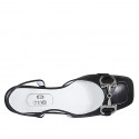 Chaussure ouverte au talon pour femmes en cuir noir avec accessoire talon 1 - Pointures disponibles:  34