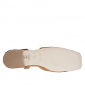 Zapato destalonado para mujer en piel cognac con accesorio tacon 1 - Tallas disponibles:  33, 34