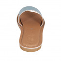 Woman's mules in light blue leather heel 1 - Available sizes:  32, 42, 43, 44