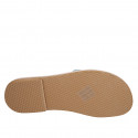 Woman's mules in light blue leather heel 1 - Available sizes:  42, 43